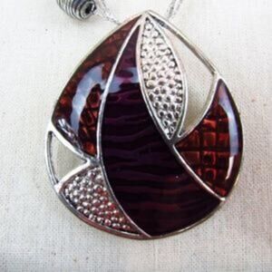 Vintage Modern Multi Strands Pendant Necklace 20"  Silver Unique Statement